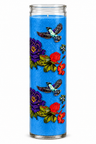mexican-floral candle – Blue wax (colour illustration)