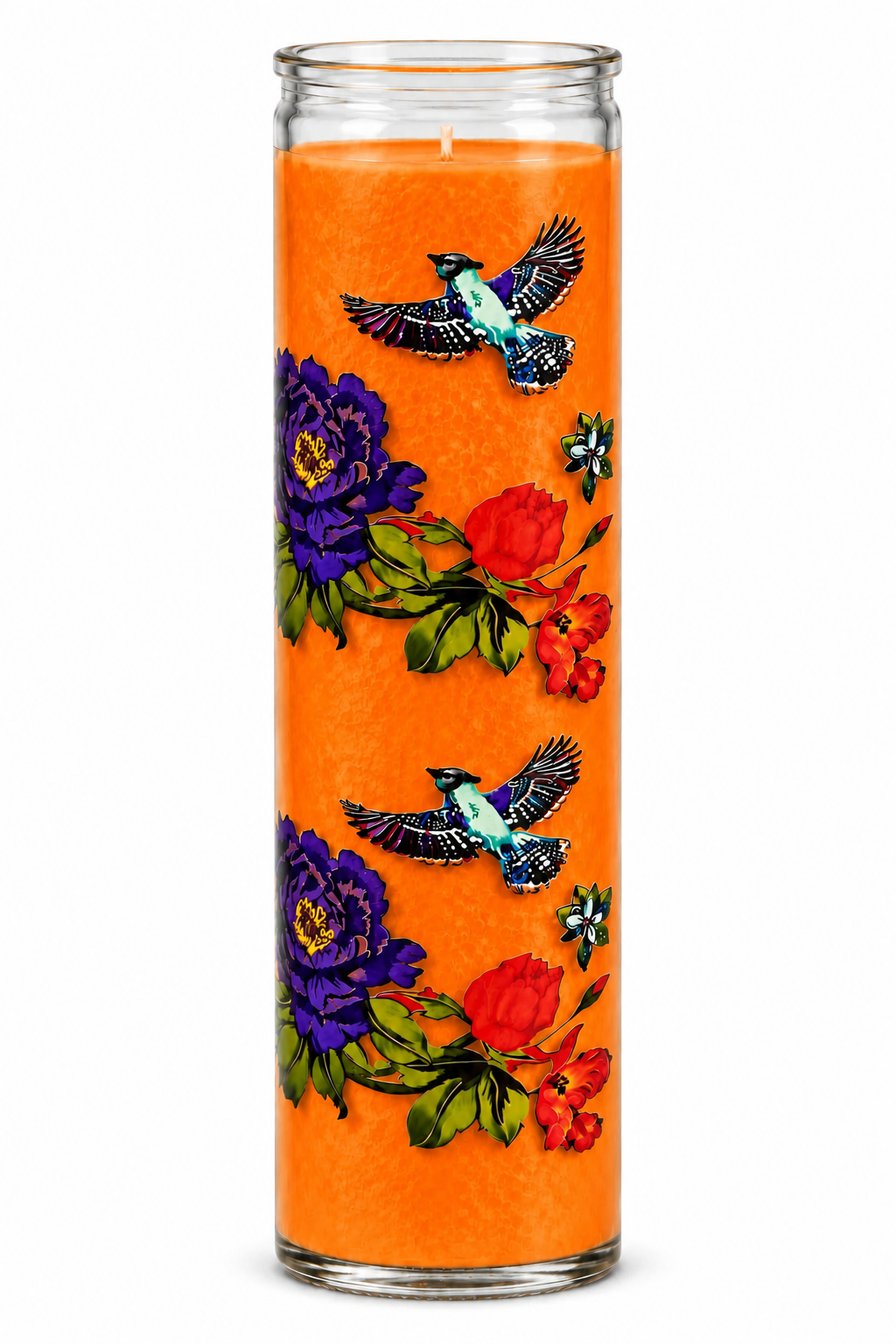 mexican-floral candle – Orange wax (colour illustration)
