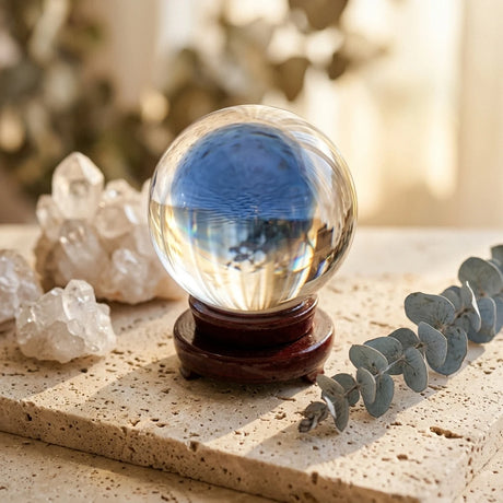Crystal ball with display base — Wellness Lifestyle Scene | Generated by Modelize
