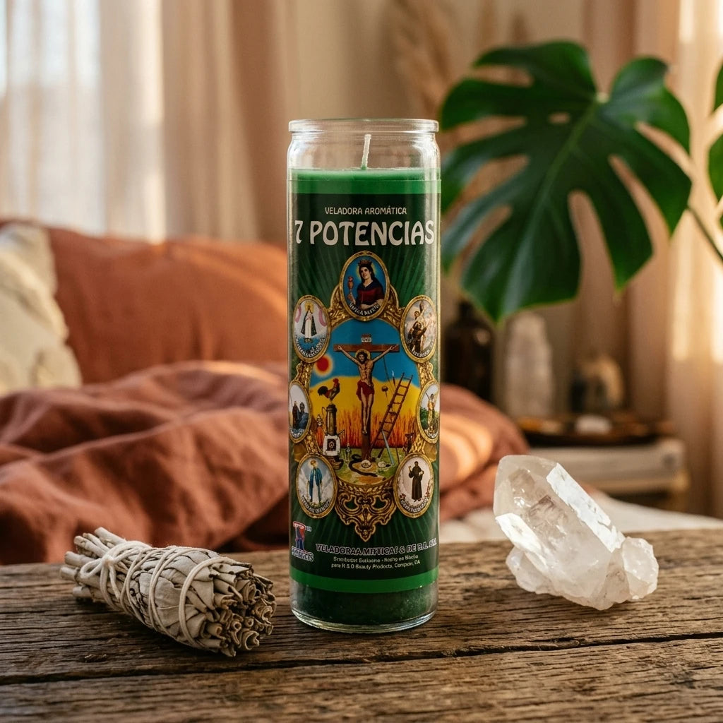 Religious/Spiritual Glass Candle — Spiritual Altar Lifestyle | Generated by Modelize
