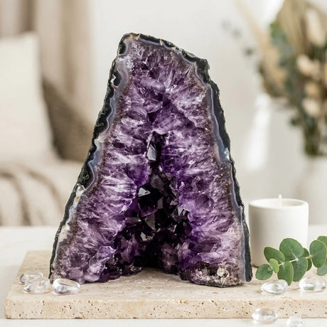 Amethyst Geode Cathedral — Luxury Wellness Lifestyle | Generated by Modelize
