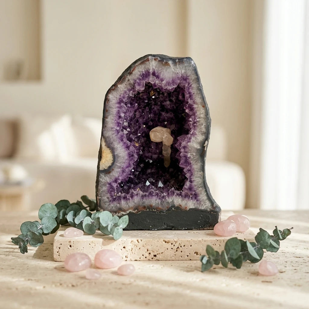 Amethyst Geode Cathedral — Luxury Interior Placement | Generated by Modelize