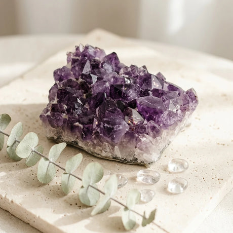 Raw Mineral Cluster — Wellness Lifestyle Scene | Generated by Modelize