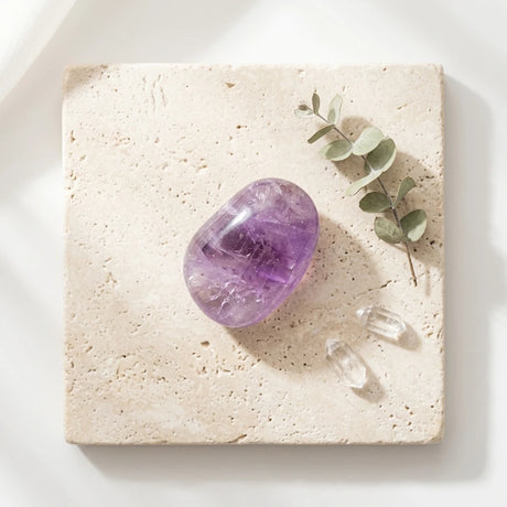 Tumbled gemstone — Spiritual Wellness Flat Lay | Generated by Modelize