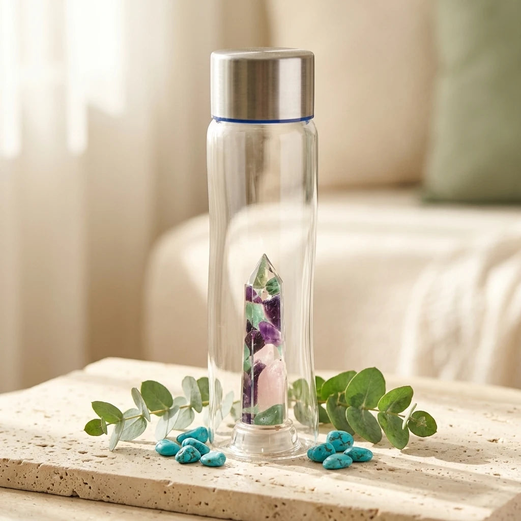 Crystal-infused water bottle — Wellness Lifestyle Scene | Generated by Modelize