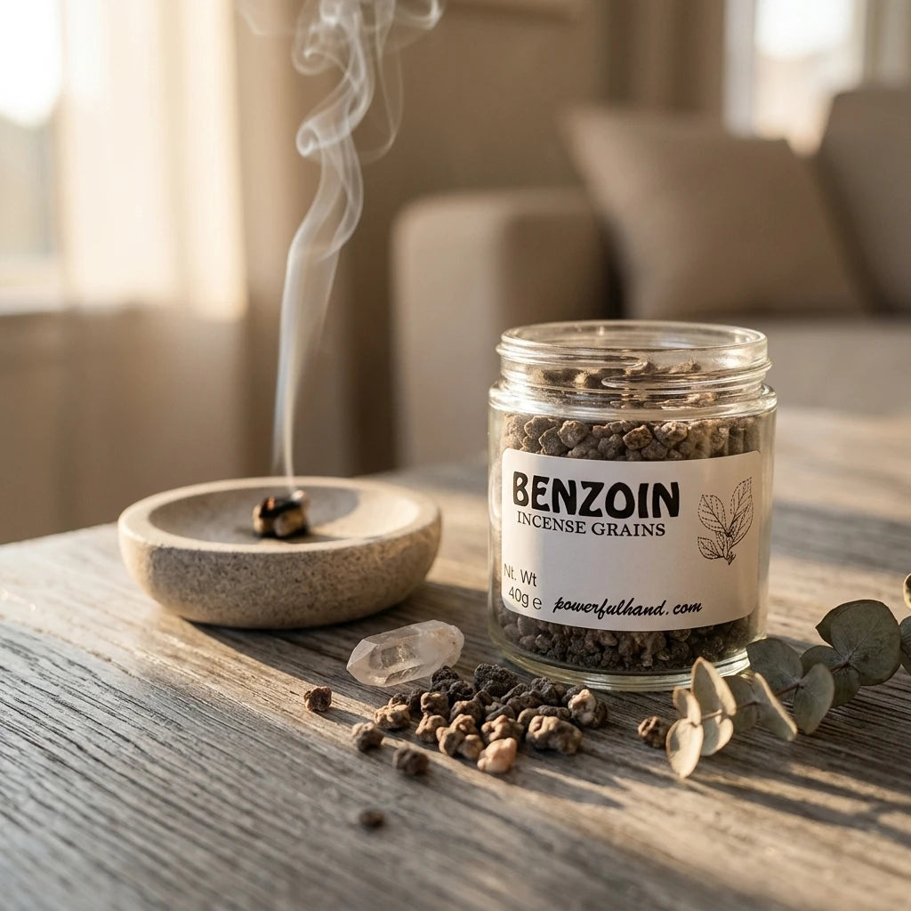 Resin incense grains — Ritual Lifestyle Scene | Generated by Modelize