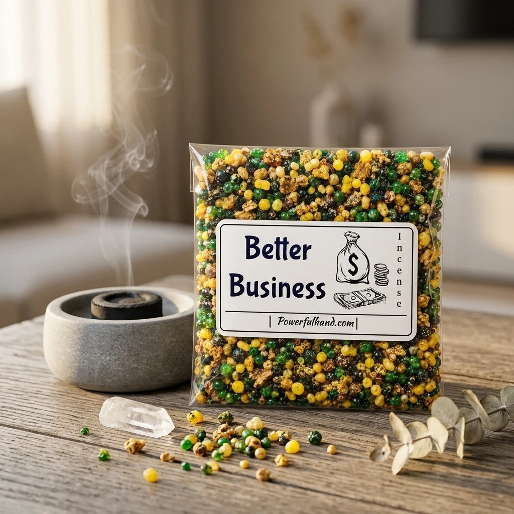 Incense resin grains in pouch — Ritual Lifestyle Scene | Generated by Modelize