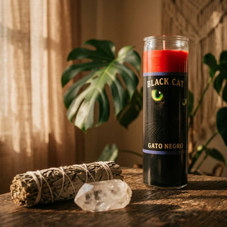 Tall glass pillar candle — Spiritual Altar Lifestyle | Generated by Modelize