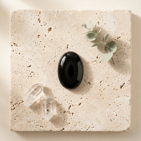 Polished tumbled stone — Spiritual Wellness Flat Lay | Generated by Modelize