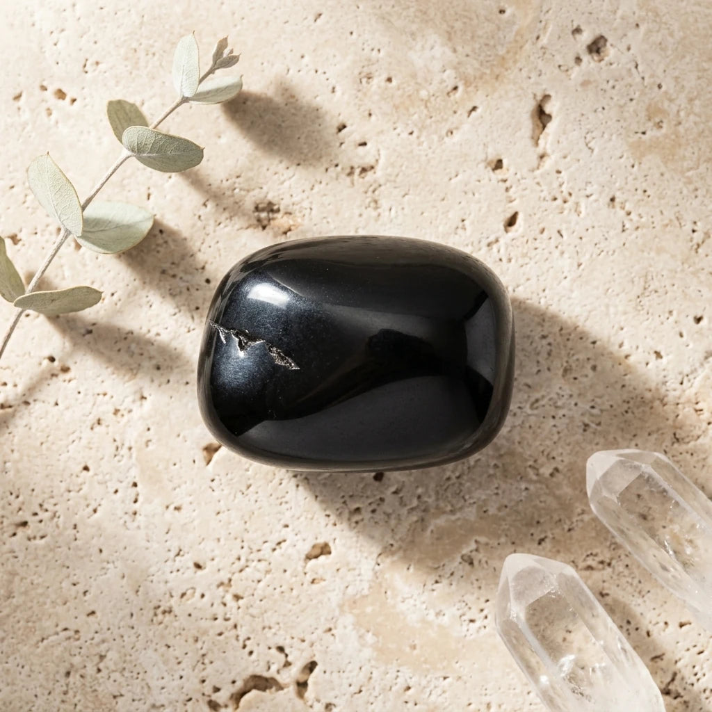 Tumbled gemstone — Spiritual Wellness Flat Lay | Generated by Modelize