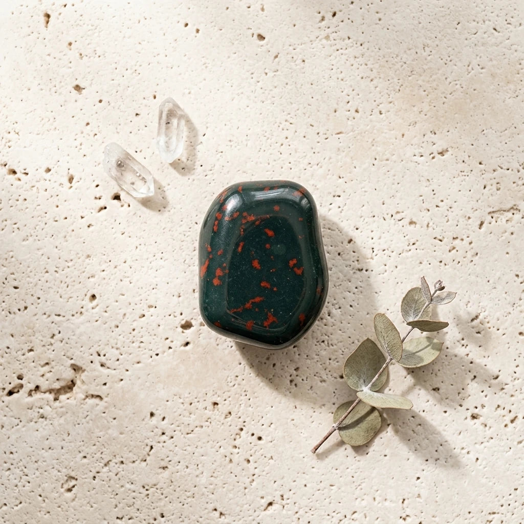 Tumbled gemstone — Spiritual Wellness Flat Lay | Generated by Modelize