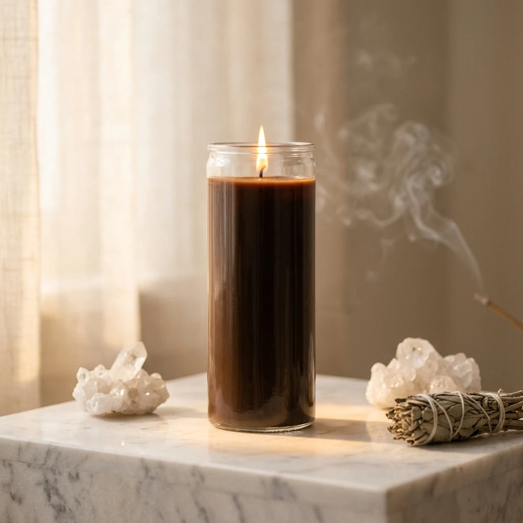 Tall cylindrical jar candle — Sacred Space Altar | Generated by Modelize