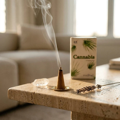 Incense cones with metal holder and packaging — Ritual Lifestyle | Generated by Modelize
