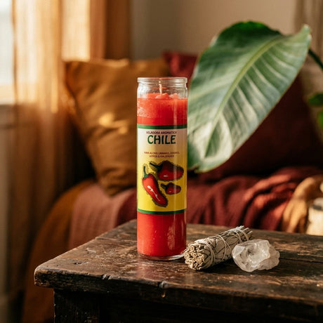 Tall glass jar ritual candle — Spiritual Altar Lifestyle | Generated by Modelize