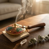 Handheld incense burner with lid — Lifestyle Cleansing Ritual | Generated by Modelize