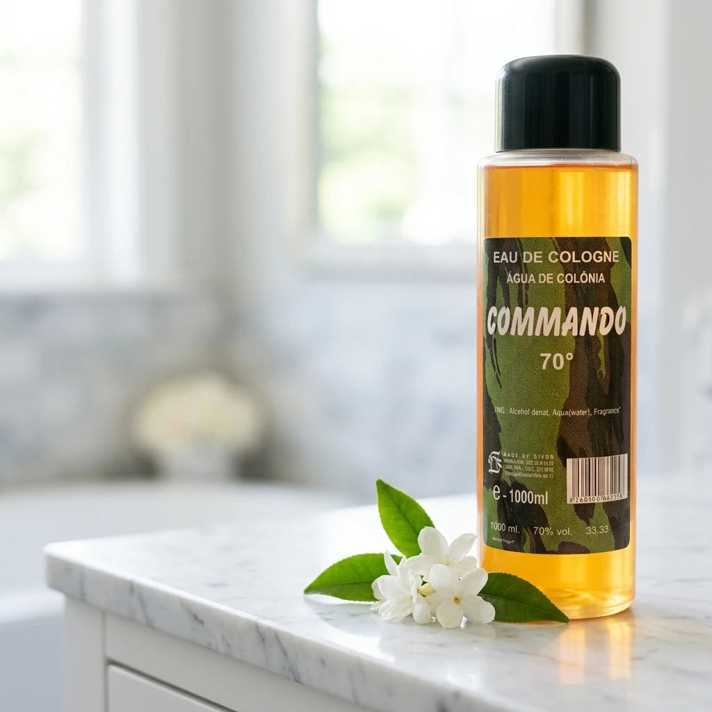 Large format eau de cologne bottle — Botanical Lifestyle Scene | Generated by Modelize