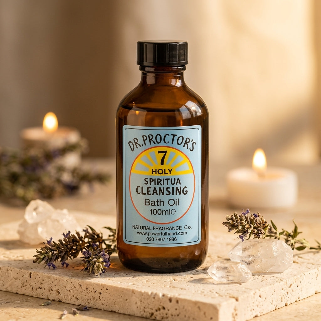 Spiritual bath oil apothecary bottle — Spiritual Sanctuary Lifestyle | Generated by Modelize