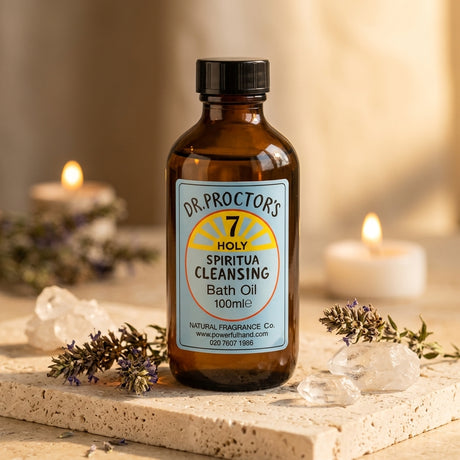 Spiritual bath oil apothecary bottle — Spiritual Sanctuary Lifestyle | Generated by Modelize