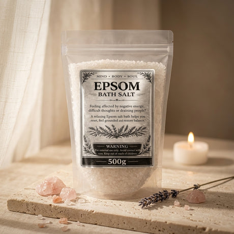 Epsom Bath Salt pouch — Luxury Apothecary Lifestyle | Generated by Modelize