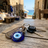 Glass evil eye keyring — Lifestyle Wellness Arrangement | Generated by Modelize