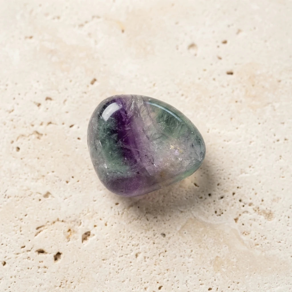 Tumbled Stone — Spiritual Wellness Flat Lay | Generated by Modelize