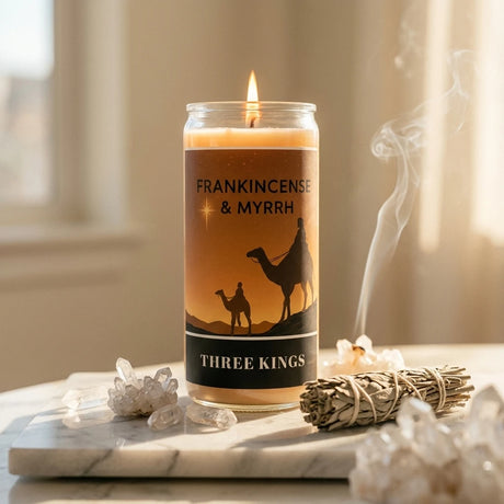 Tall glass jar candle — Sacred Space Altar | Generated by Modelize