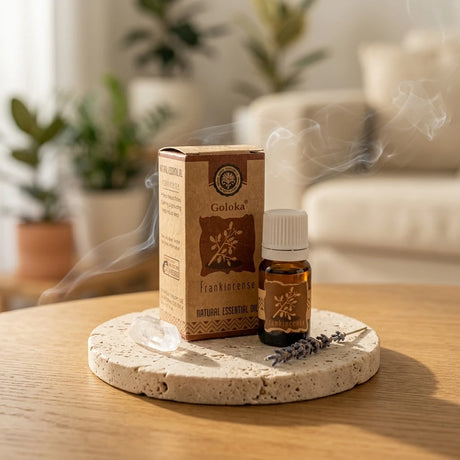 Essential oil bottle and packaging — Home Cleansing Ritual Lifestyle | Generated by Modelize