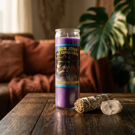 Tall glass prayer candle — Spiritual Altar Lifestyle | Generated by Modelize