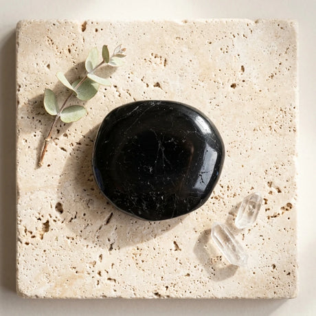 Tumbled Stone — Spiritual Wellness Flat Lay | Generated by Modelize