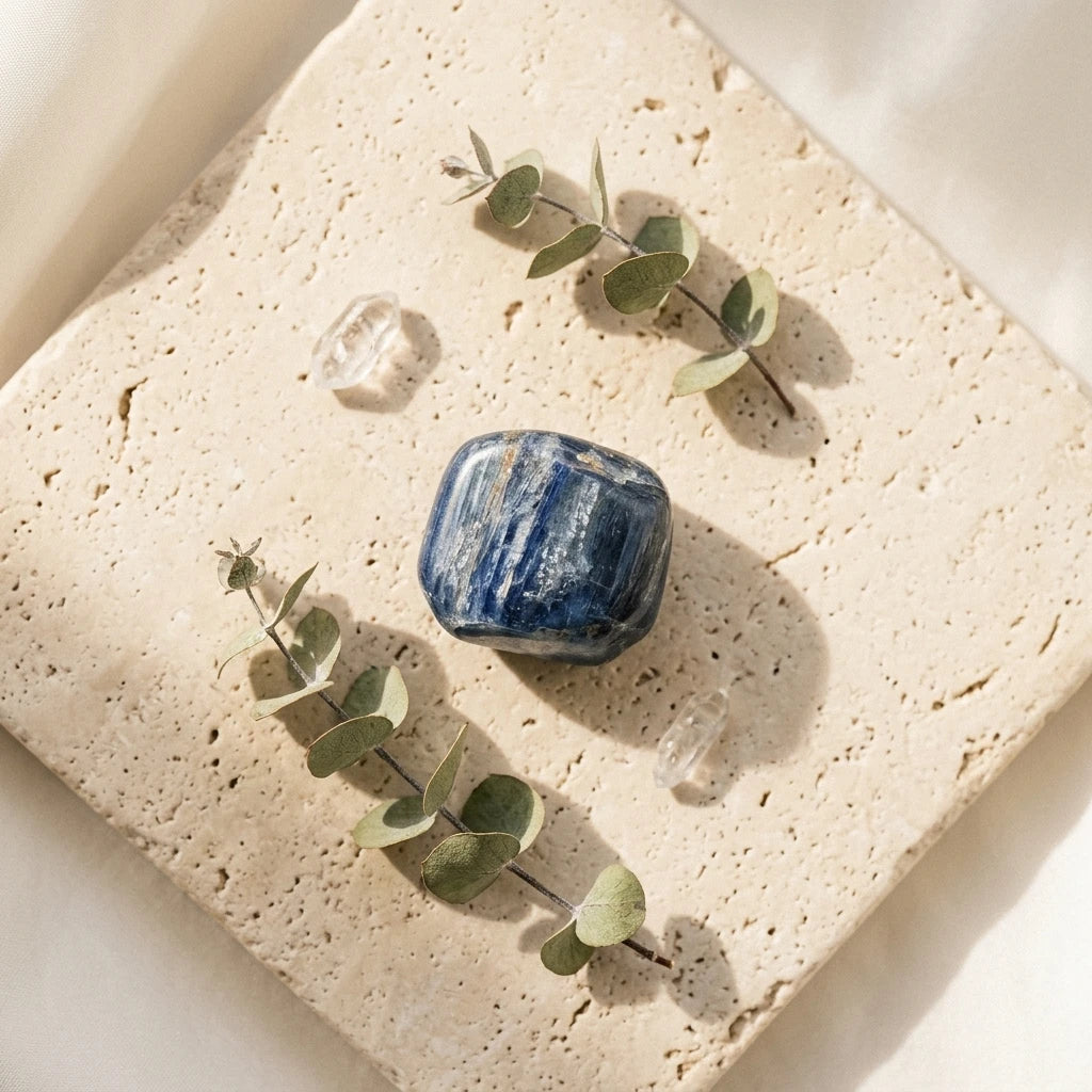 Tumbled Stone — Spiritual Wellness Flat Lay | Generated by Modelize