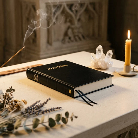 Hardback Bible — Sacred Altar Setting | Generated by Modelize