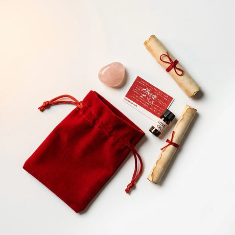 Spiritual Mojo Bag Kit — Contents Flat Lay | Generated by Modelize