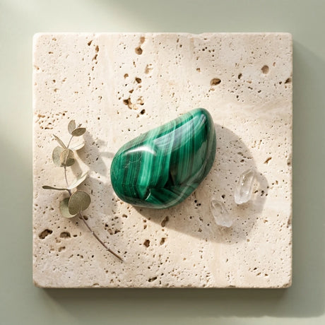 Tumbled gemstone — Spiritual Wellness Flat Lay | Generated by Modelize