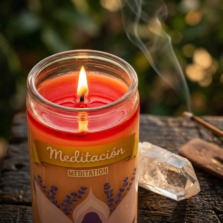 14-day devotional glass candle — Glow and Texture Detail | Generated by Modelize