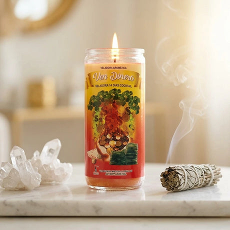 Tall Glass Jar Candle — Sacred Space Altar | Generated by Modelize