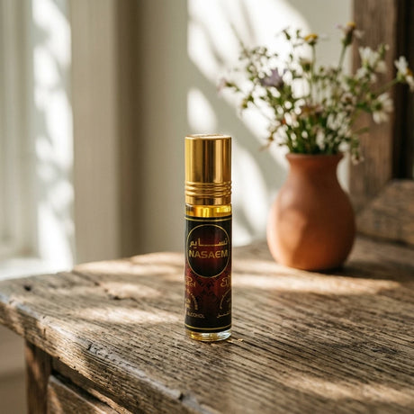 Rollerball oil perfume and packaging — Botanical Lifestyle | Generated by Modelize