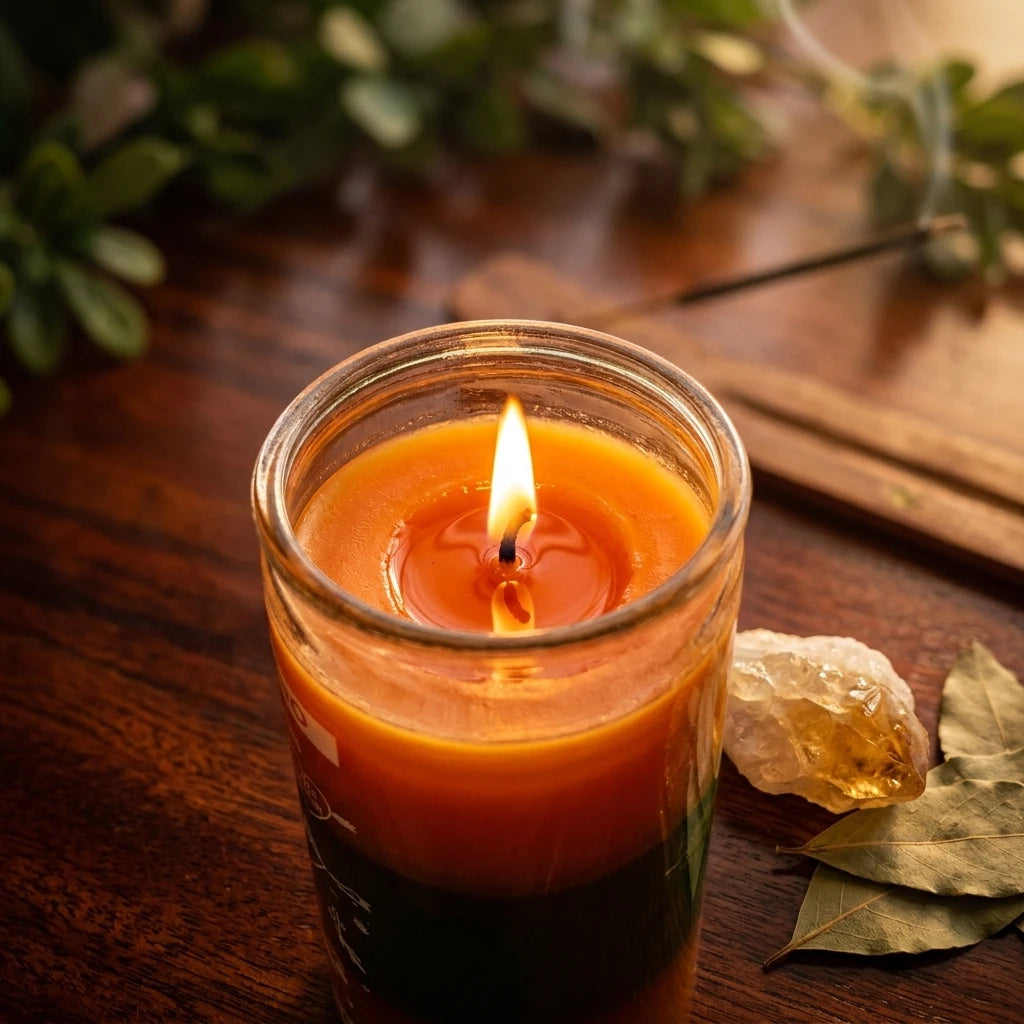 Ritual glass jar candle — Glow and Texture Detail | Generated by Modelize