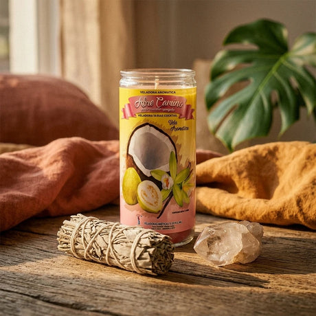 Tall glass jar candle — Spiritual Altar Lifestyle | Generated by Modelize