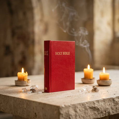 Hardback Bible — Sacred Altar Setting | Generated by Modelize