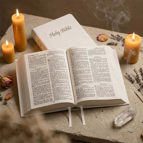 Hardback Bible — Sacred Altar Setting | Generated by Modelize