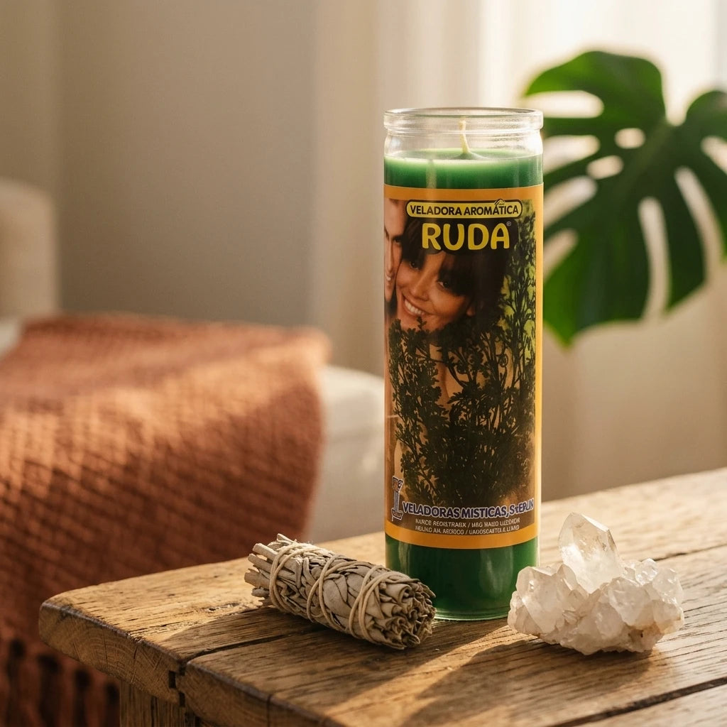 Dressed candle in glass jar — Spiritual Altar Lifestyle | Generated by Modelize