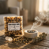 Incense resin grains in transparent packaging — Ritual Lifestyle Scene | Generated by Modelize