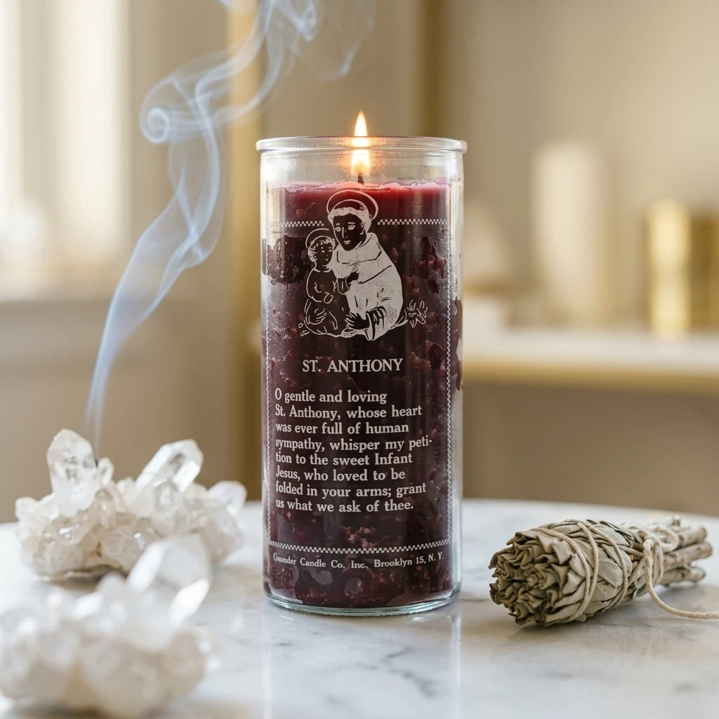 Tall Devotional Glass Jar Candle — Sacred Space Altar | Generated by Modelize