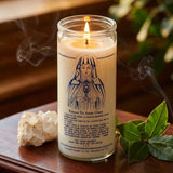 Tall devotional glass candle — Glow and Texture Detail | Generated by Modelize