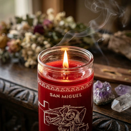 Religious 14-day devotional candle — Glow and Texture Detail | Generated by Modelize