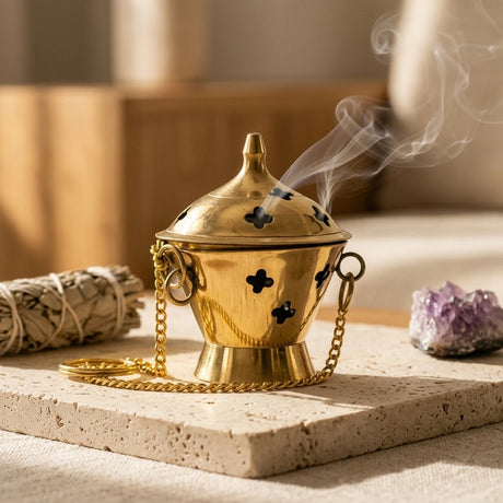 Hanging incense burner / Censer — lifestyle_cleansing_ritual | Generated by Modelize