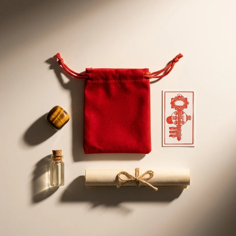 Spiritual Mojo Bag Kit — Contents Flat Lay | Generated by Modelize
