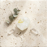 Tumbled Crystal Stone — Spiritual Wellness Flat Lay | Generated by Modelize