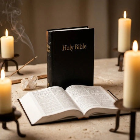 Hardback Bible — Sacred Altar Setting | Generated by Modelize