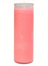 Bougie en verre rose